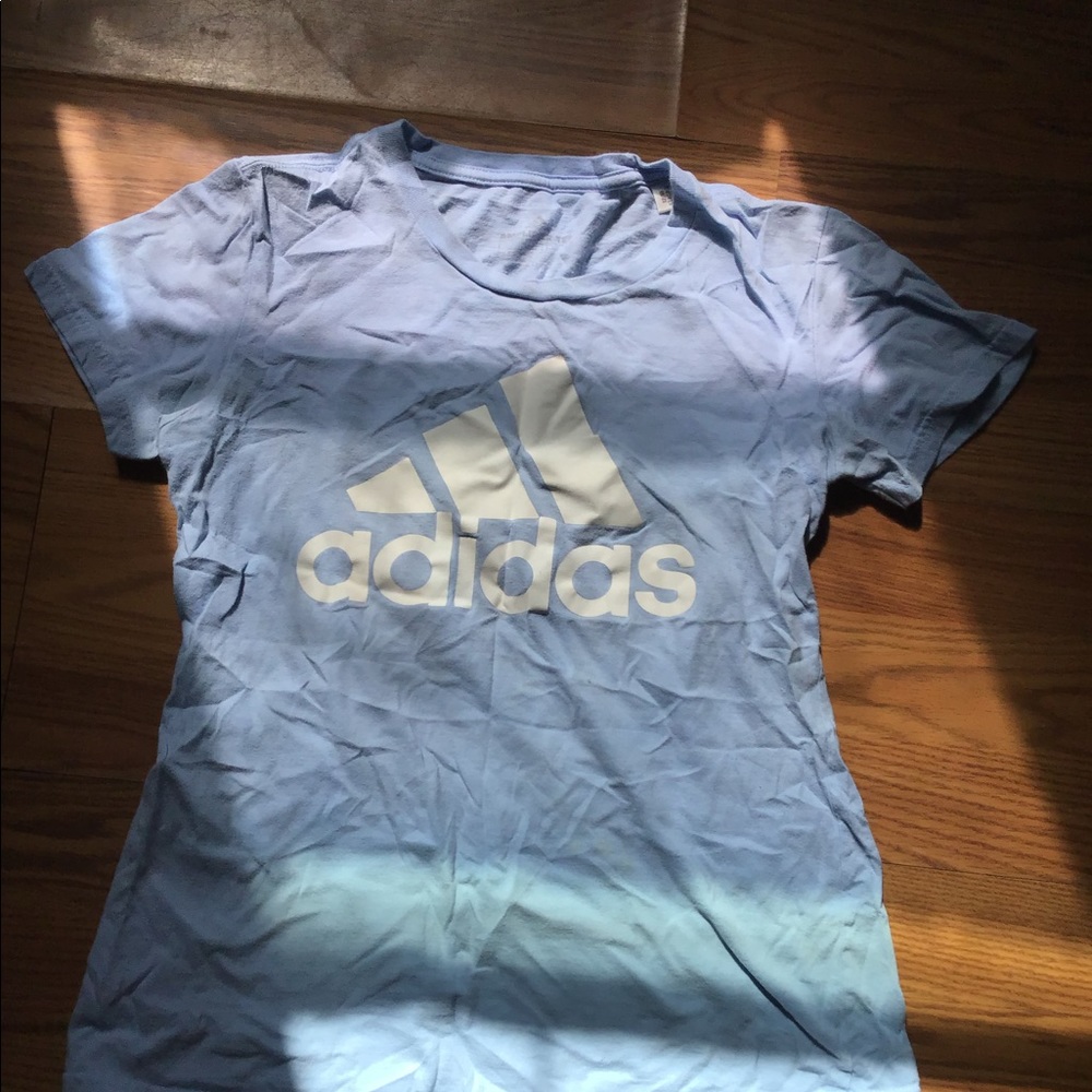 baby blue adidas short sleeve tee